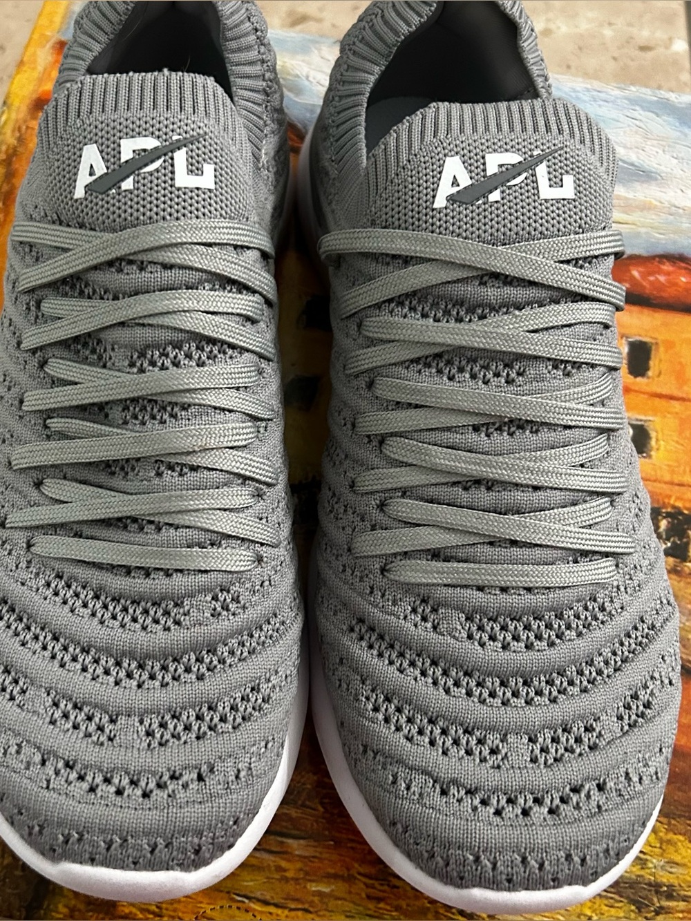 APL Women’s Grey Techloom Wave Knit Lace-Up Sneakers Size 7.5